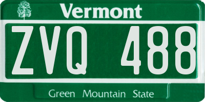 VT license plate ZVQ488