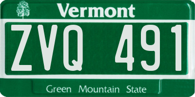 VT license plate ZVQ491