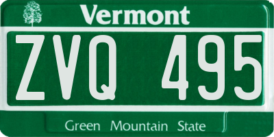 VT license plate ZVQ495
