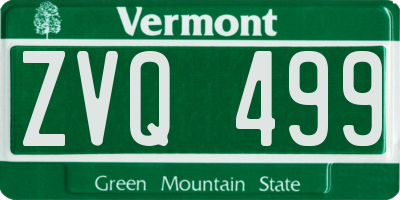 VT license plate ZVQ499