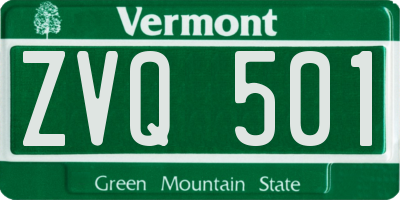 VT license plate ZVQ501