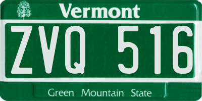VT license plate ZVQ516
