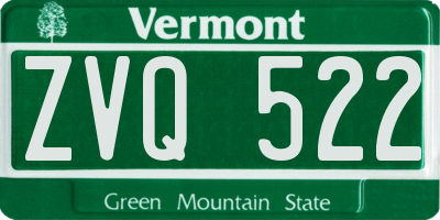 VT license plate ZVQ522