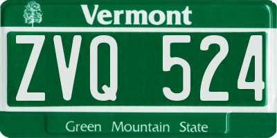 VT license plate ZVQ524