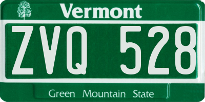 VT license plate ZVQ528