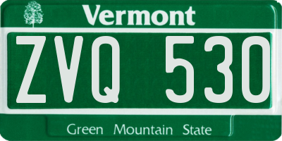 VT license plate ZVQ530