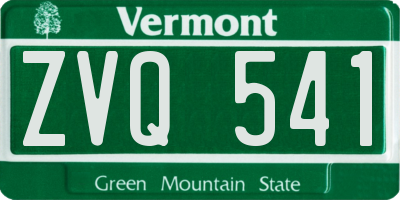 VT license plate ZVQ541