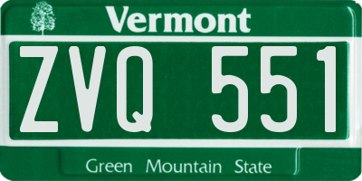 VT license plate ZVQ551