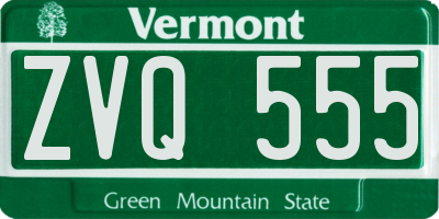 VT license plate ZVQ555