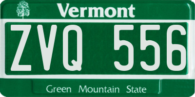 VT license plate ZVQ556