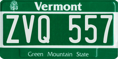 VT license plate ZVQ557