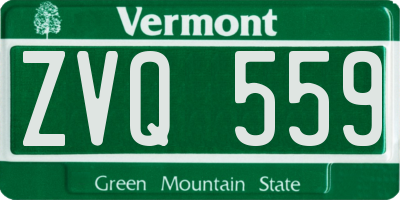 VT license plate ZVQ559