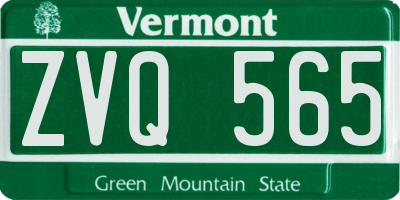 VT license plate ZVQ565