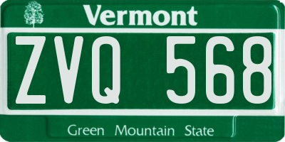 VT license plate ZVQ568
