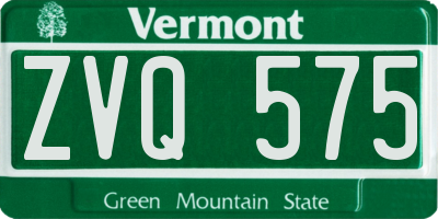 VT license plate ZVQ575