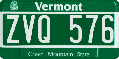 VT license plate ZVQ576