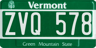 VT license plate ZVQ578