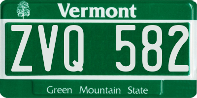 VT license plate ZVQ582
