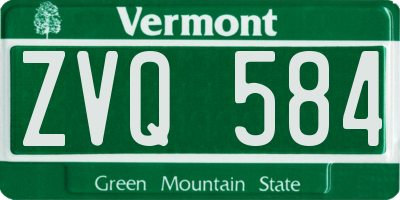 VT license plate ZVQ584