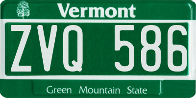 VT license plate ZVQ586