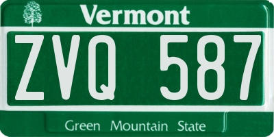 VT license plate ZVQ587