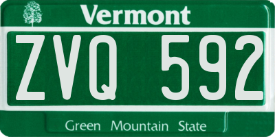 VT license plate ZVQ592