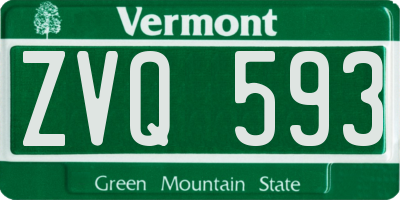 VT license plate ZVQ593