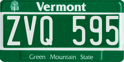 VT license plate ZVQ595