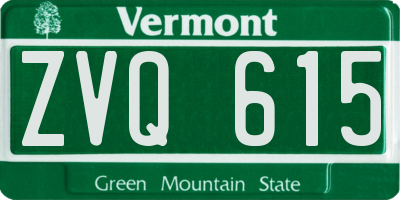 VT license plate ZVQ615