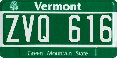 VT license plate ZVQ616