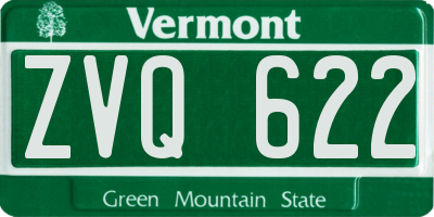 VT license plate ZVQ622