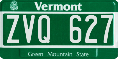 VT license plate ZVQ627