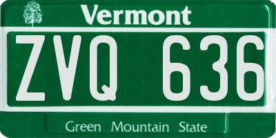 VT license plate ZVQ636