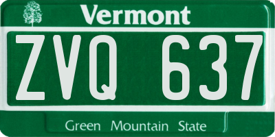 VT license plate ZVQ637