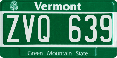 VT license plate ZVQ639