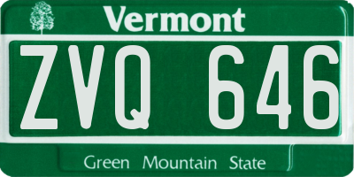 VT license plate ZVQ646