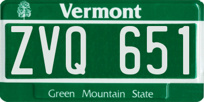 VT license plate ZVQ651