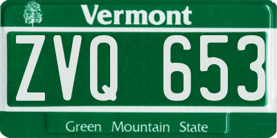 VT license plate ZVQ653