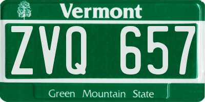 VT license plate ZVQ657