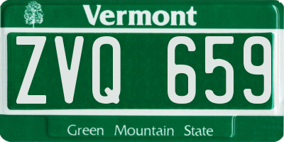 VT license plate ZVQ659