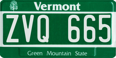 VT license plate ZVQ665