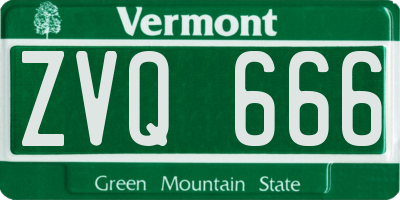 VT license plate ZVQ666