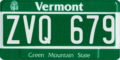 VT license plate ZVQ679