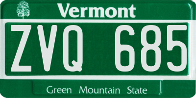 VT license plate ZVQ685