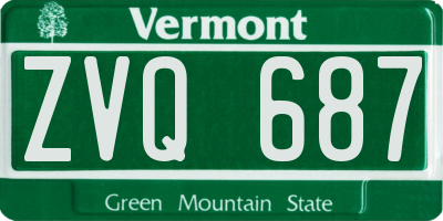 VT license plate ZVQ687