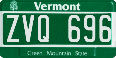 VT license plate ZVQ696