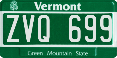 VT license plate ZVQ699
