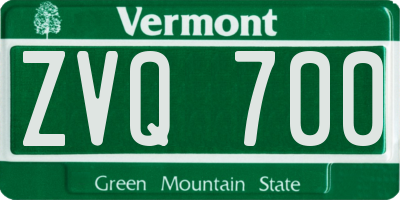 VT license plate ZVQ700