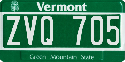 VT license plate ZVQ705