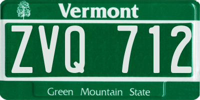 VT license plate ZVQ712